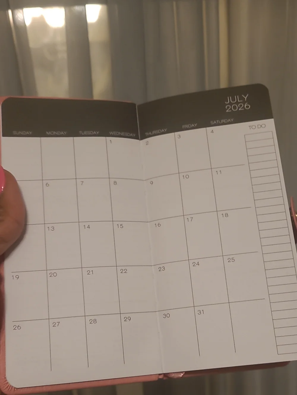2027 Weekly Planner Pink Faux Leather with Gold Foil